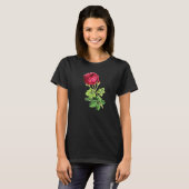 Roos Rood Mooie Bloembloem T-shirt (Voorkant volledig)