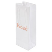 "Roos" Roos lichtroze letters wit Wijn Cadeautas (Achterkant Gekanteld)