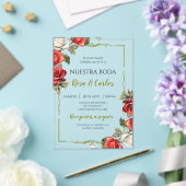 Roos Roos Spaans Huwelijk Acryl Uitnodigingen (Insitu (Huwelijk))