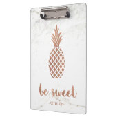 Roos Roze ananas op witte marmer | Wees zoet Klembord (Links)