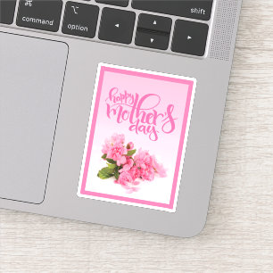 Roos Roze anjer HAPPY MOEDERDAG Sticker