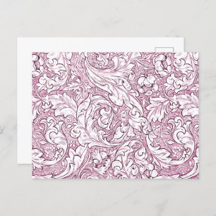 Roos Roze Barok  Foliage Briefkaart