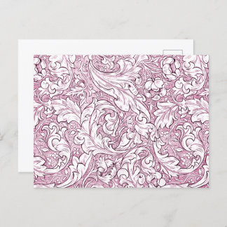 Roos Roze Barok  Foliage Briefkaart