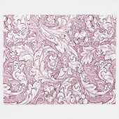 Roos Roze Barok  Foliage Fleece Deken (Voorkant (Horizontaal))