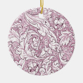 Roos Roze Barok  Foliage Keramisch Ornament (Voorkant)