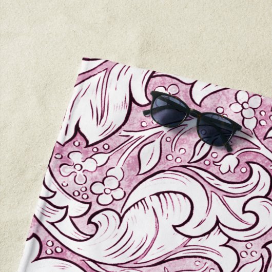 Roos Roze Barok Foliage Strandlaken (In situ)