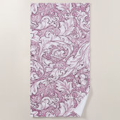 Roos Roze Barok Foliage Strandlaken (Voorkant)