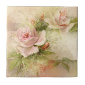 Roos roze  bloem tegeltje (Voorkant)