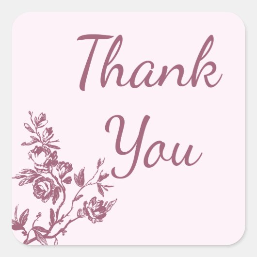 Roos Roze Bloemen Bruiloft Sticker / Seal (Voorkant)