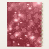 Roos Roze Bokeh Modern Monogram Sparkle Planner (Achterkant)