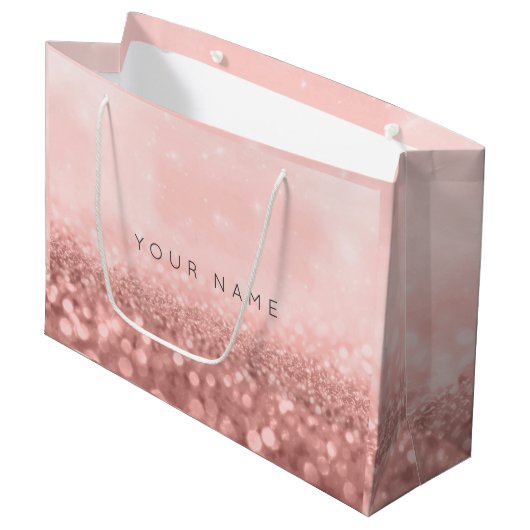 Roos Roze bruidstaartweddenbridal Groot Cadeauzakje (Voorkant Gekanteld)