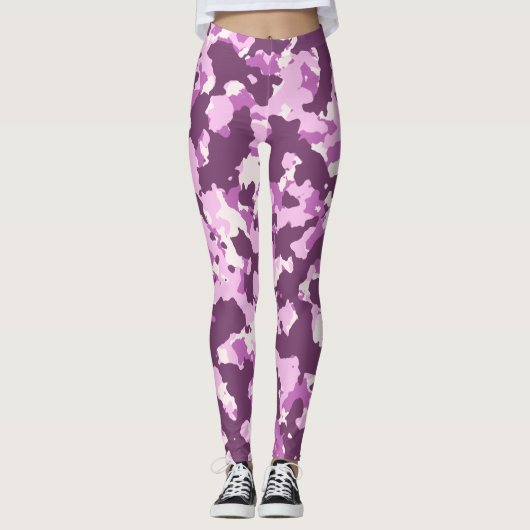 Roos Roze Camo Leggings (Voorkant)