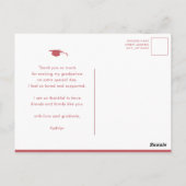 Roos Roze Elegant Script Afstuderen Hartelijk dank Briefkaart (Achterkant)