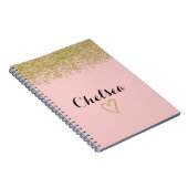 Roos Roze en goudglitter Cascade Multomap Notitieboek (Rechterzijde)