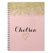 Roos Roze en goudglitter Cascade Multomap Notitieboek (Voorkant)