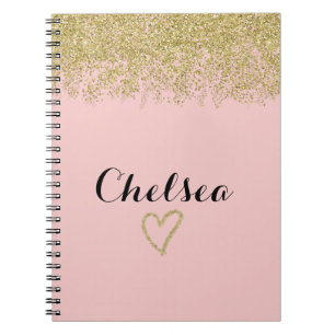 Roos Roze en goudglitter Cascade Multomap Notitieboek