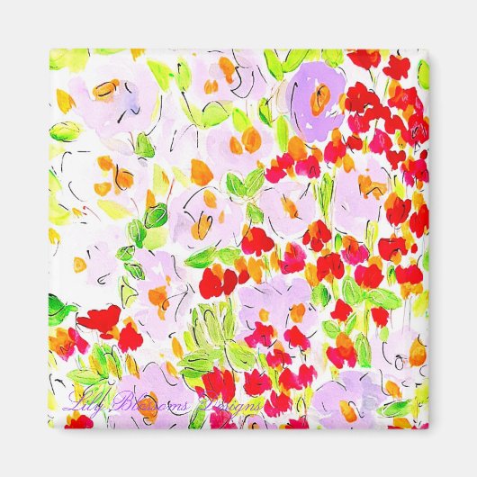 Roos Roze en Paars Magnet Magneet (Voorkant)