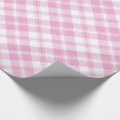 Roos Roze en Wit Check Wrapping Paper Roll Cadeaupapier (Hoek)