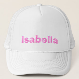 Roos Roze en Witte Polka Dot gepersonaliseerd Trucker Pet