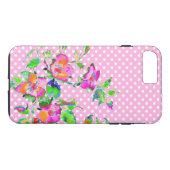  Roos - roze en witte poolstippen Case-Mate iPhone Case (Achterkant (Horizontaal))