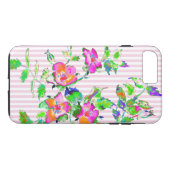  Roos - roze en witte strepen Case-Mate iPhone Case (Achterkant (Horizontaal))