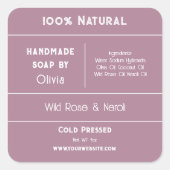 Roos Roze | Etiketten van zeepingrediënten (Voorkant)