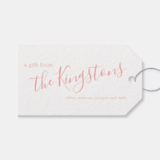 Roos Roze Familienaam Manuscript Gift Labels Cadeaulabel