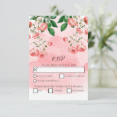 Roos Roze Floral Botanisch Bind RSVP (Staand voorkant)