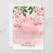  Roos Roze Floral Botanische bruiloft Bedankkaart (Voorkant)