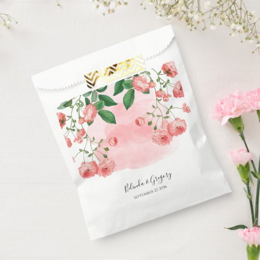  Roos Roze Floral Botanische bruiloft Bedankzakje (Gezegeld)