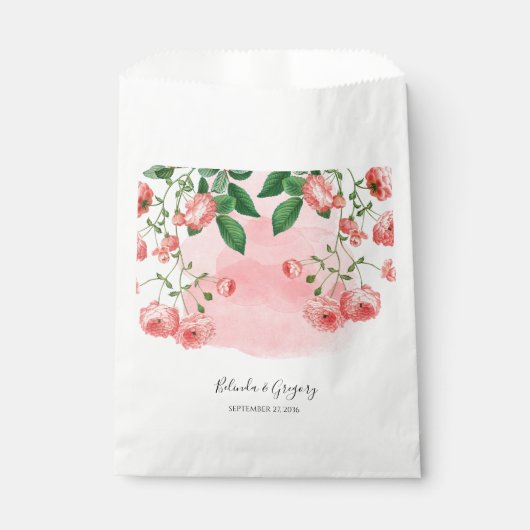  Roos Roze Floral Botanische bruiloft Bedankzakje (Voorkant)