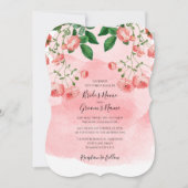Roos Roze Floral Botanische bruiloft Kaart (Voorkant)