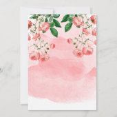  Roos Roze Floral Botanische bruiloft Kaart (Achterkant)