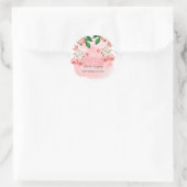 Roos Roze Floral Botanische bruiloft Ronde Sticker (Tas)