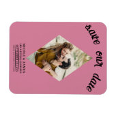 Roos Roze Foto Bruiloft Save the Date Magneet (Horizontaal)