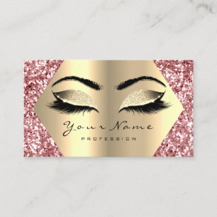 Roos Roze Glitter Makeup Artist Lashes Appointment Visitekaartje