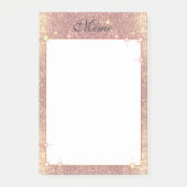 Roos Roze glitter Sparkle Glam Faux Textuur Post-it® Notes (Voorkant)