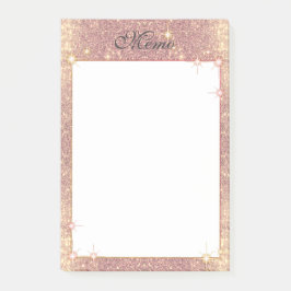 Roos Roze glitter Sparkle Glam Faux Textuur Post-it® Notes