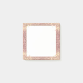 Roos Roze glitter Sparkle Glam Faux Textuur Post-it® Notes