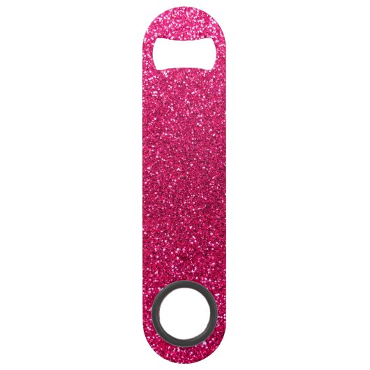 Roos roze glitter speed flessenopener (Voorkant)