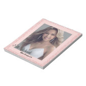 Roos Roze Glitz Autograph Pad Notitieblok (Gedraaid)