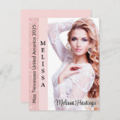 Roos Roze Glitz Pageant Autograph Photo Card Briefkaart (Voorkant / Achterkant)