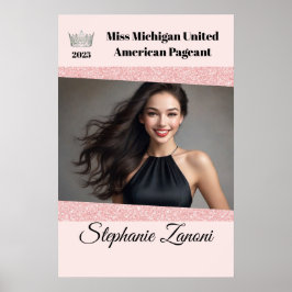 Roos Roze Glitz Pageant Deur Banner Poster