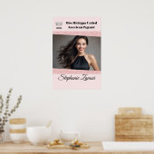 Roos Roze Glitz Pageant Deur Banner Poster (Keuken)
