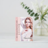 Roos Roze Glitz Pageant Foto Visitekaartje (Staand voorkant)