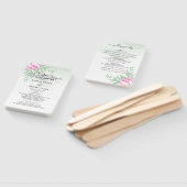 Roos Roze Goud Bloemen Groen Bruiloft Programma Handwaaier (Niet-gemonteerd)