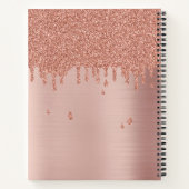 Roos roze goudas Drijvende glitter Notitieboek (Achterkant)