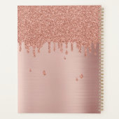 Roos roze goudas Drijvende glitter Planner (Achterkant)