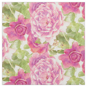  Roos Roze Groene Floral Patroon Stof