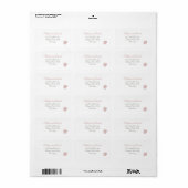 Roos Roze kant bruiloft Etiket (Full Sheet)